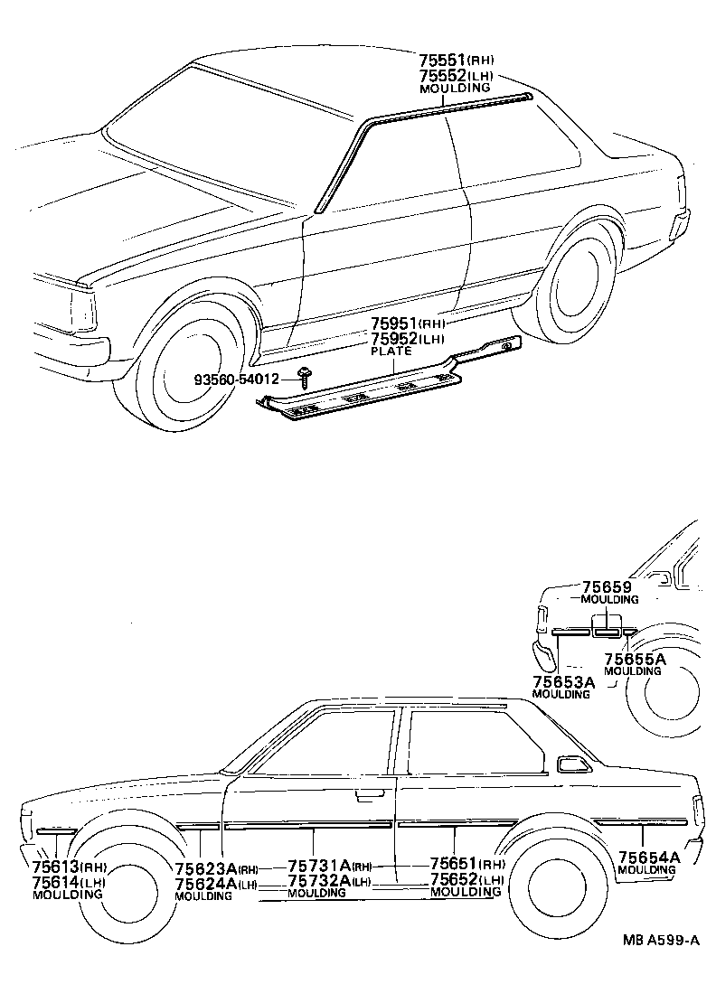 Toyota 75860-19115 MOULDING, ROCKER PANEL, LH