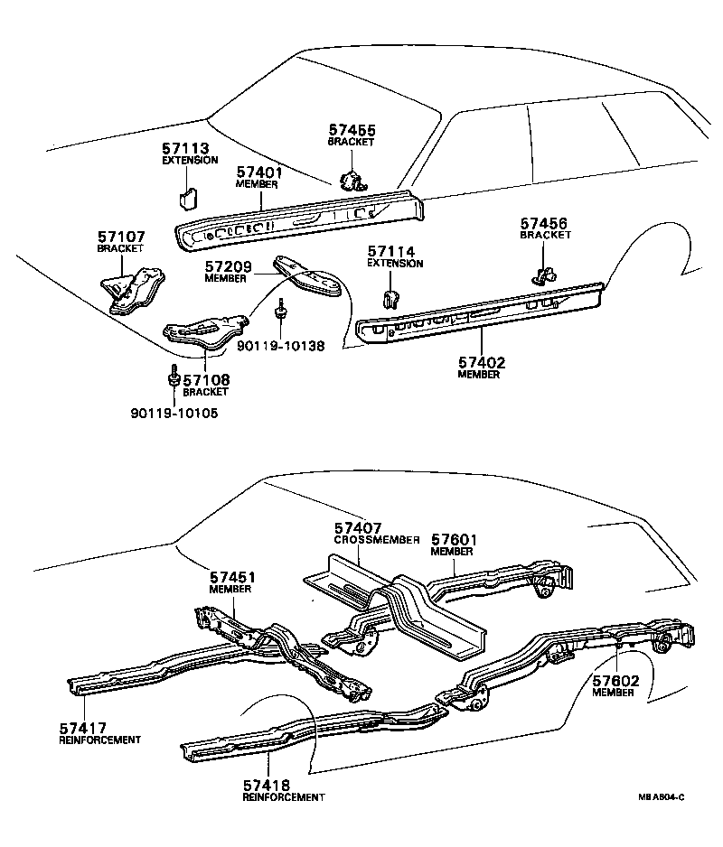 57209-13010 MEMBER SUB-ASSY, ENGINE REAR SUPPORT product image
