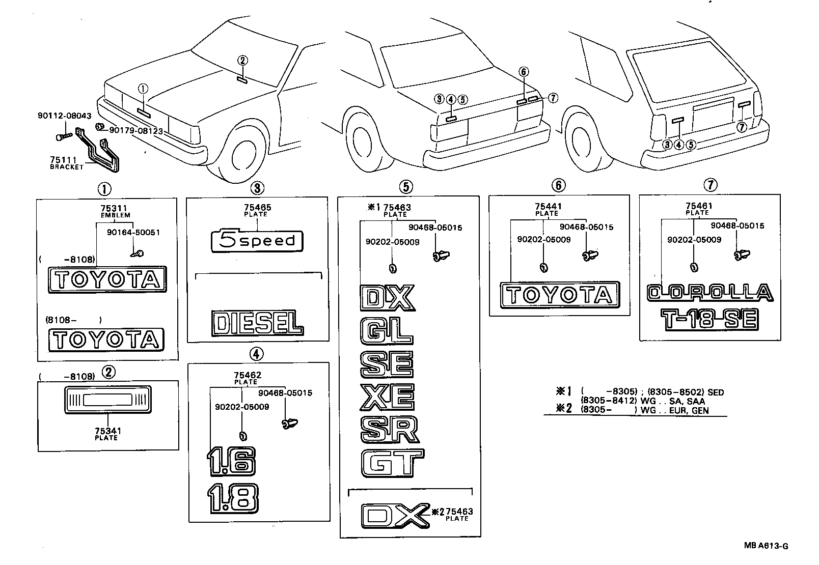 75443-13040 PLATE, REAR NAME, NO.4 (GRADE MARK) product image
