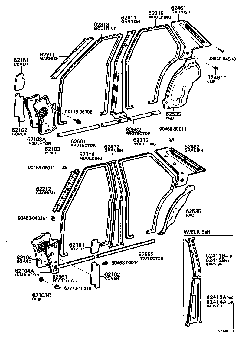 62367-12040 CLIP, DOOR WINDOW GLASS product image