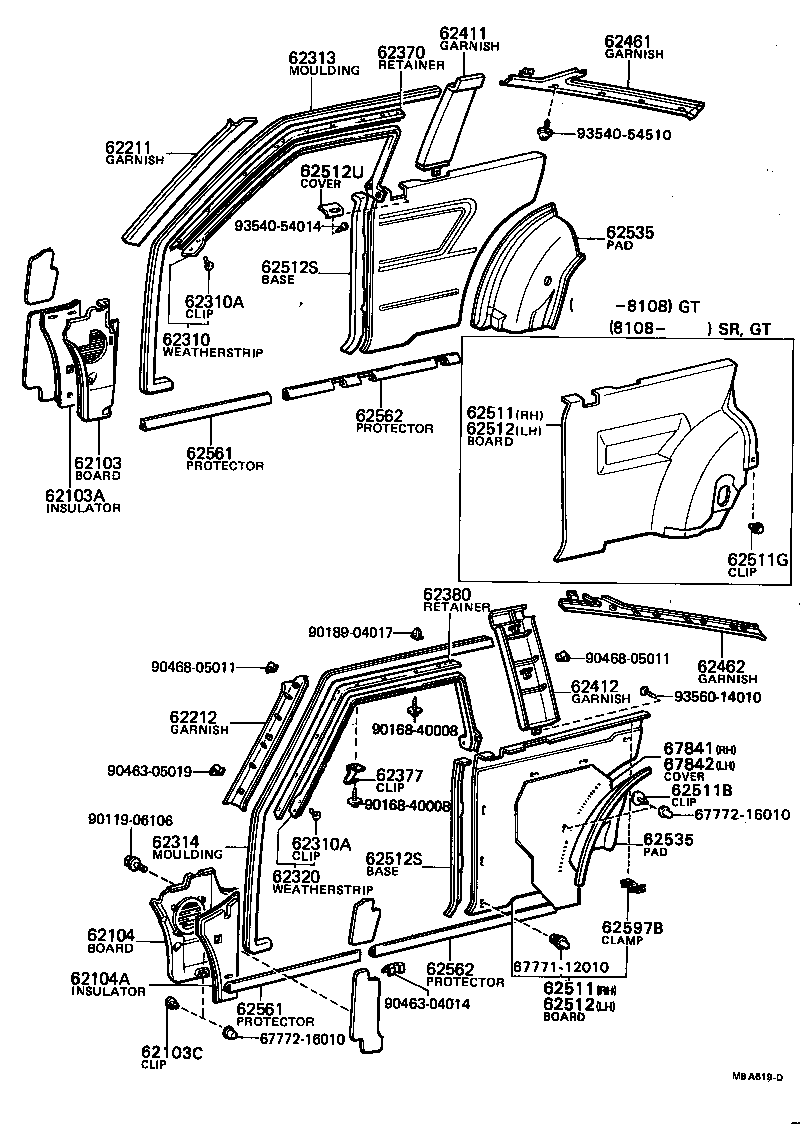 62367-12040 CLIP, DOOR WINDOW GLASS product image