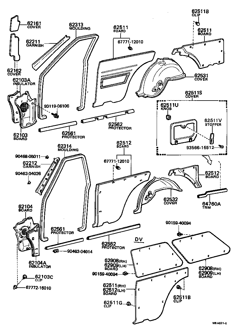 62367-12040 CLIP, DOOR WINDOW GLASS product image