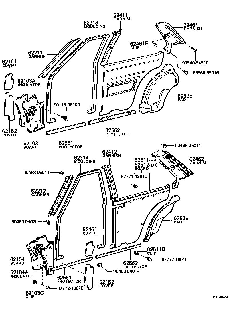 Toyota 62211-13020-01 GARNISH, FRONT PILLAR, RH