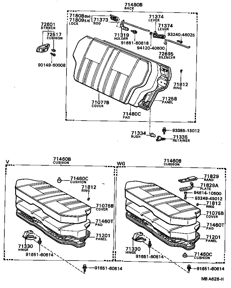 71201-13060 PANEL SUB-ASSY, REAR SEAT CUSHION product image
