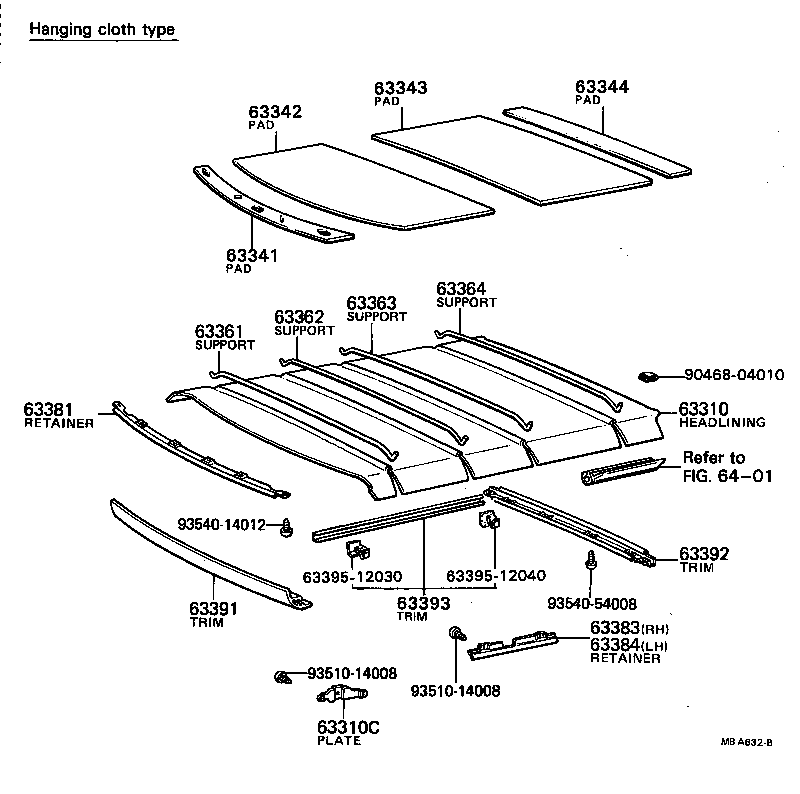 63341-13060 PAD, ROOF SILENCER, NO.1 product image