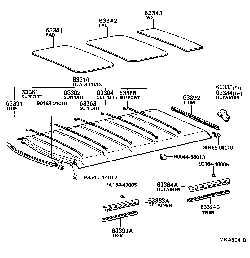 63341-13060 PAD, ROOF SILENCER, NO.1 product image
