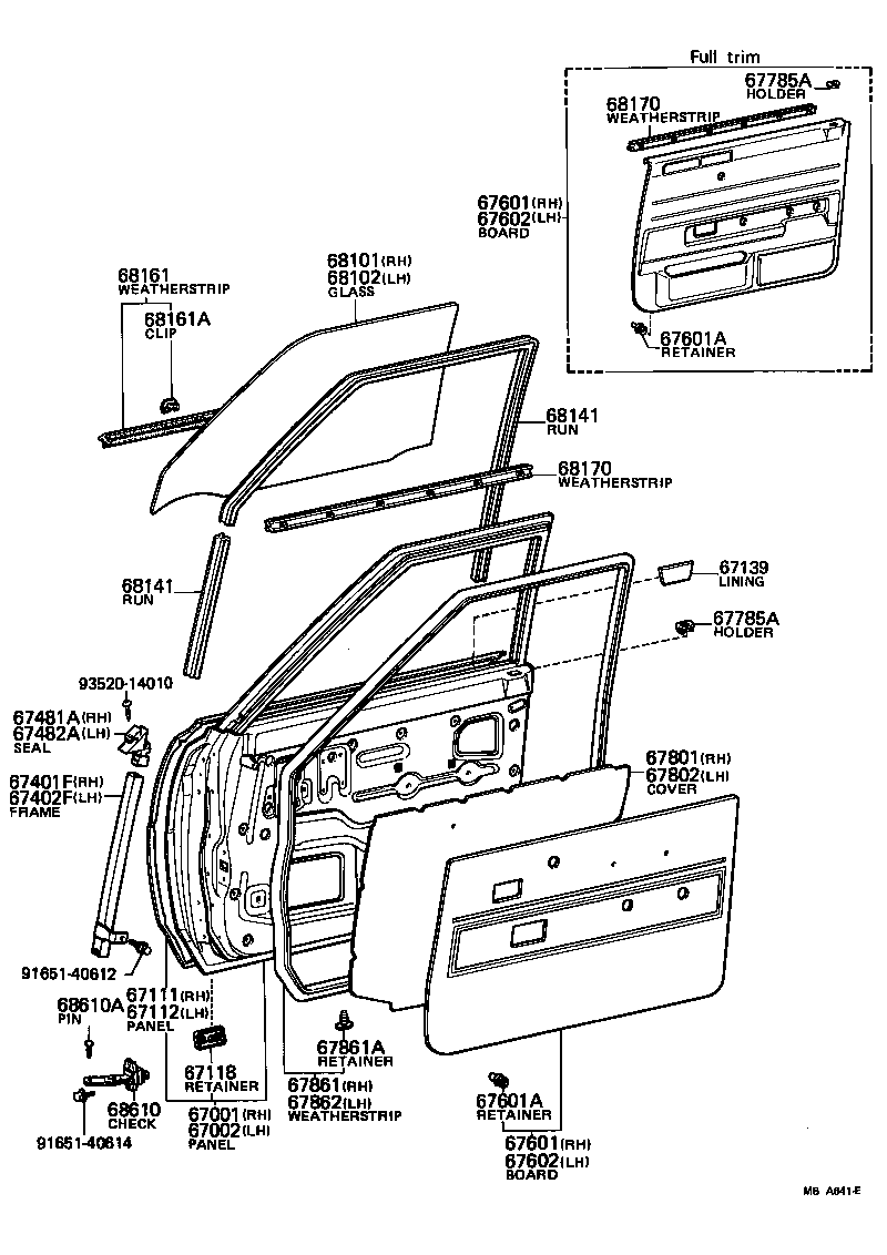 Toyota 67002-12481 PANEL SUB-ASSY, FRONT DOOR, LH