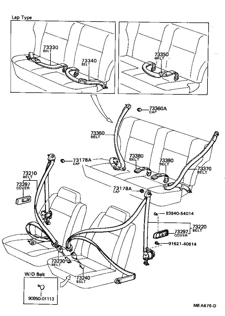 73210-12331-06 BELT ASSY, FRONT SEAT OUTER, RH product image