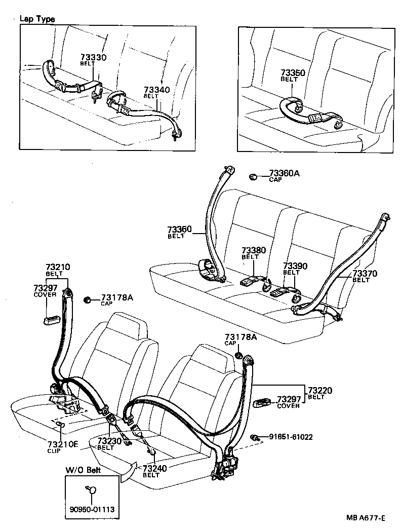 73210-12331-06 BELT ASSY, FRONT SEAT OUTER, RH product image