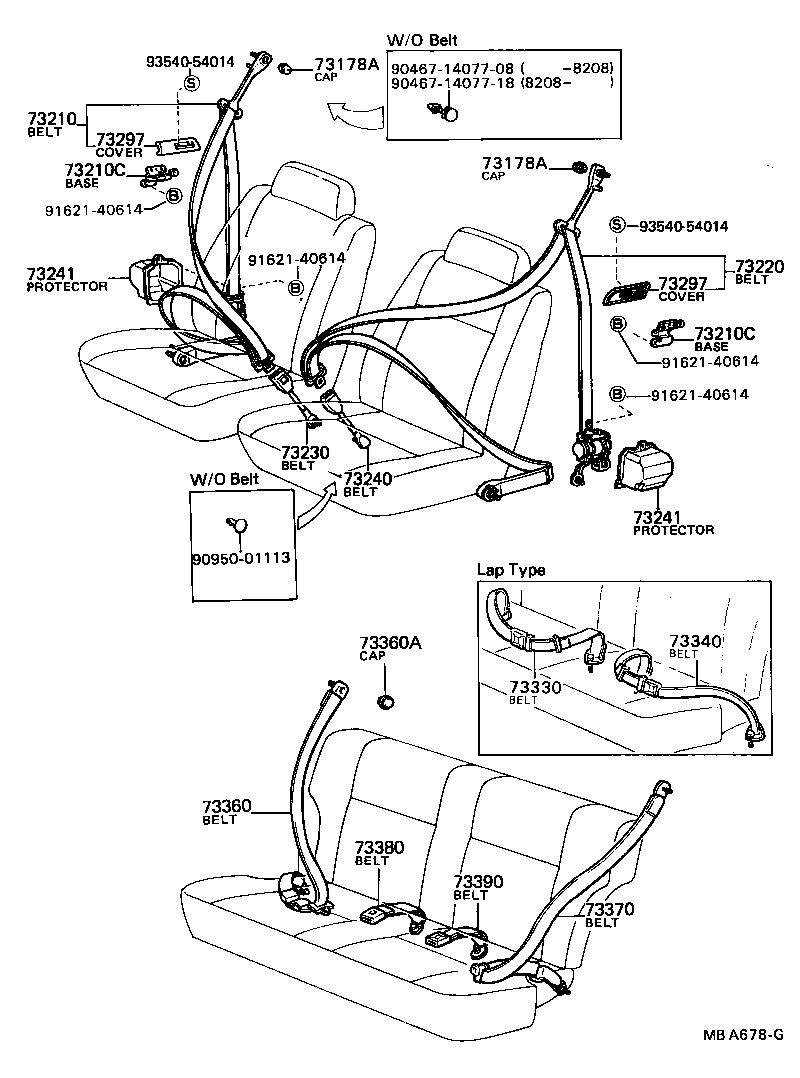 73210-12331-06 BELT ASSY, FRONT SEAT OUTER, RH product image