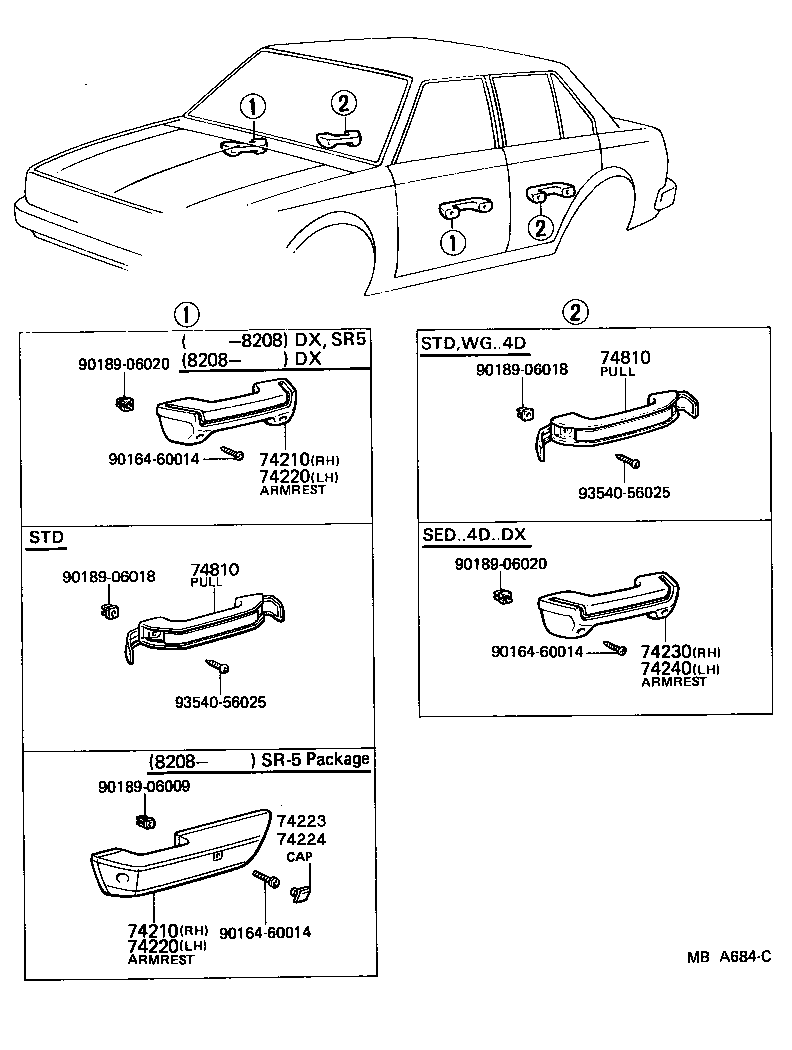 Toyota 74641-16010-26 PULL ASSY, DOOR, INSIDE