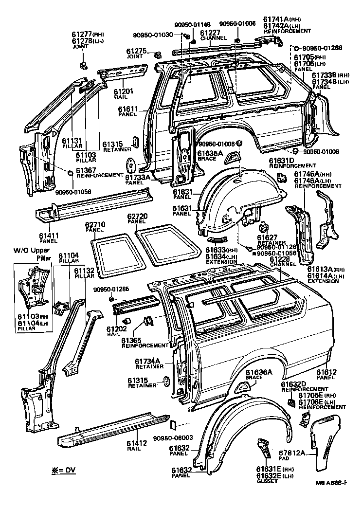 61611-12903 PANEL, QUARTER, RH product image