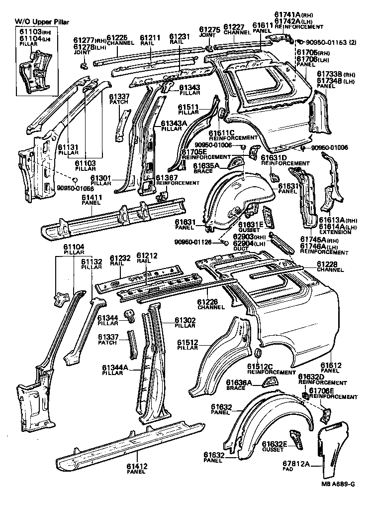 61611-12903 PANEL, QUARTER, RH product image