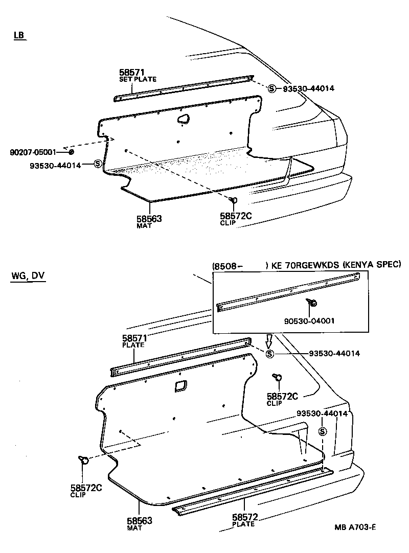 58573-13030 SET PLATE, REAR FLOOR MAT, REAR product image