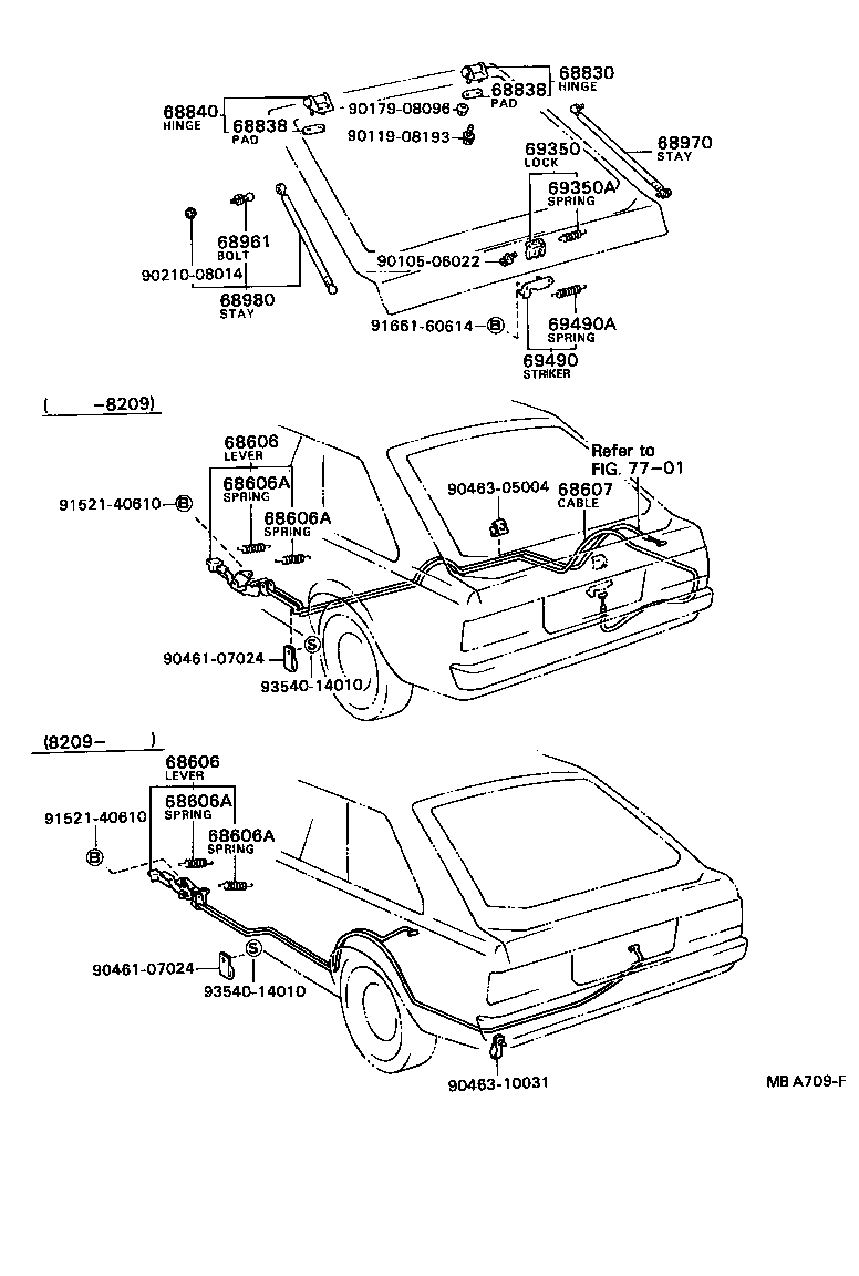 Toyota 68810-13070 HINGE ASSY, BACK DOOR, RH