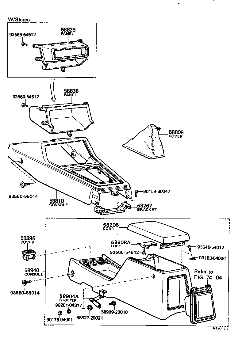 58987-20030 RETAINER, CONSOLE BOX, NO.2 product image