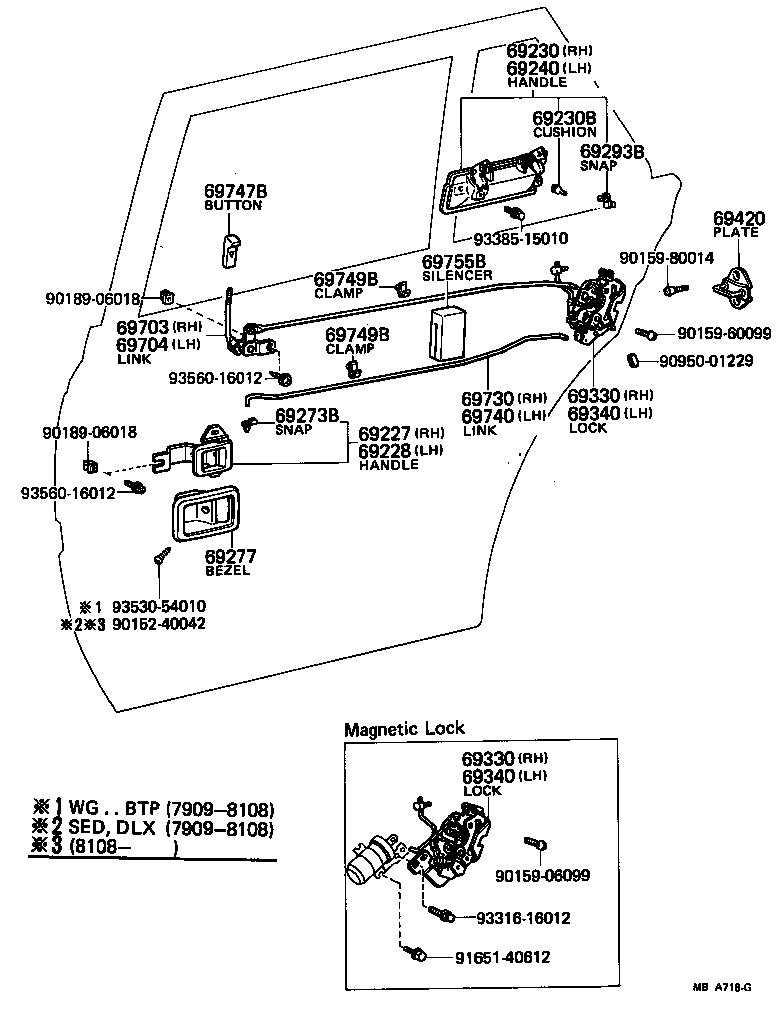 69330-30101 LOCK ASSY, REAR DOOR, RH product image