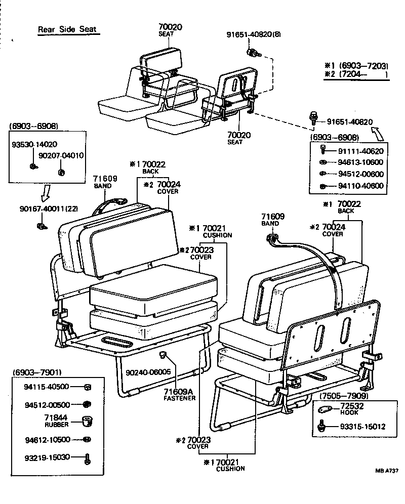 71075-90364 COVER ASSY, NO.2 SEAT CUSHION product image