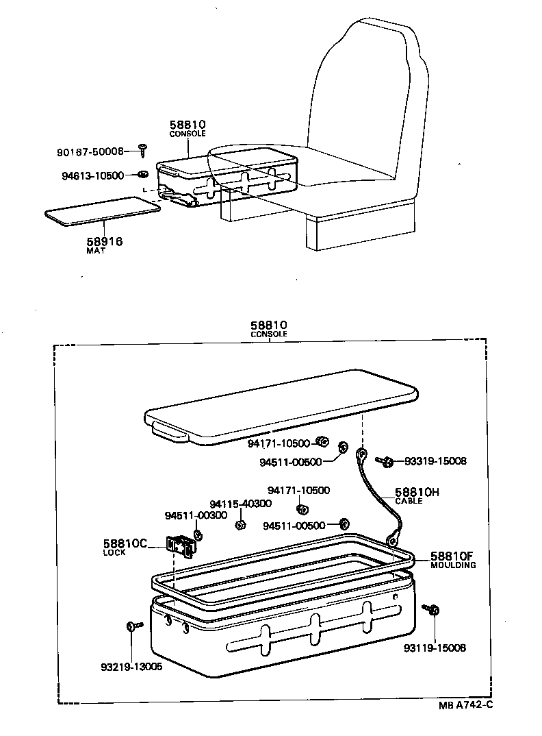 58910-90500 CONSOLE ASSY product image
