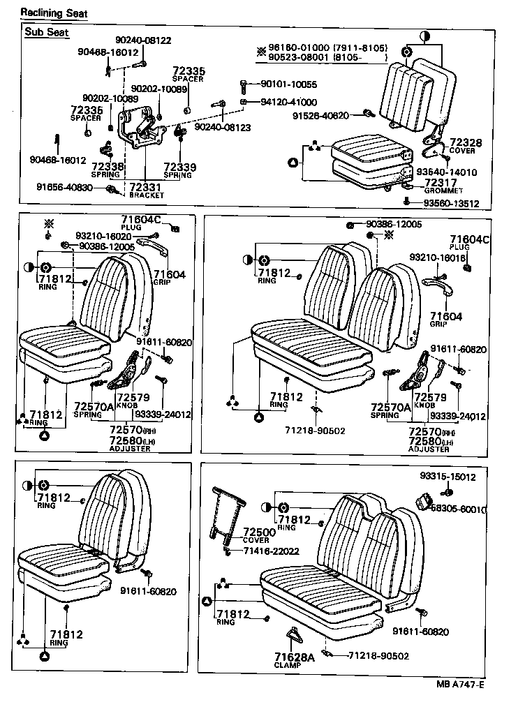 71105-90744 COVER ASSY, NO.1 SEAT CUSHION product image