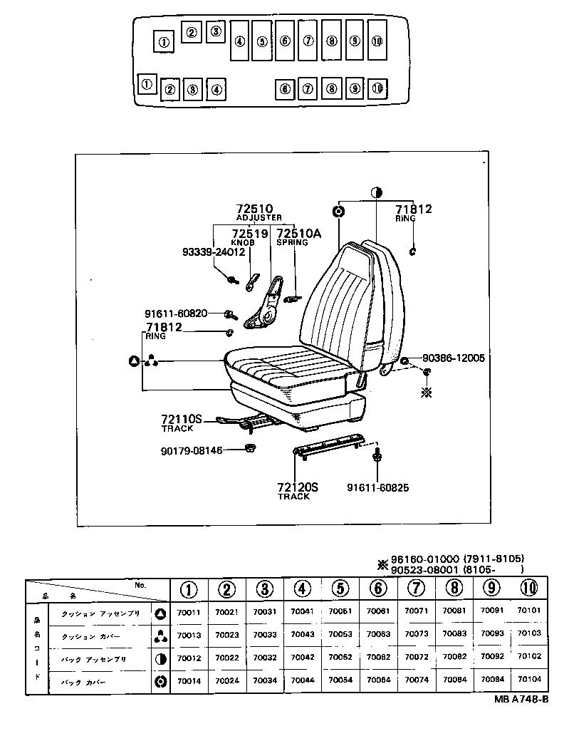 71203-90516 COVER ASSY, NO.1 SEAT CUSHION product image