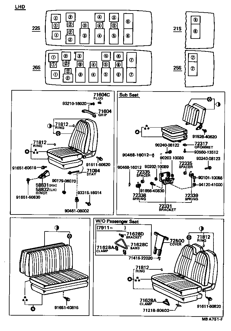 71105-90744 COVER ASSY, NO.1 SEAT CUSHION product image
