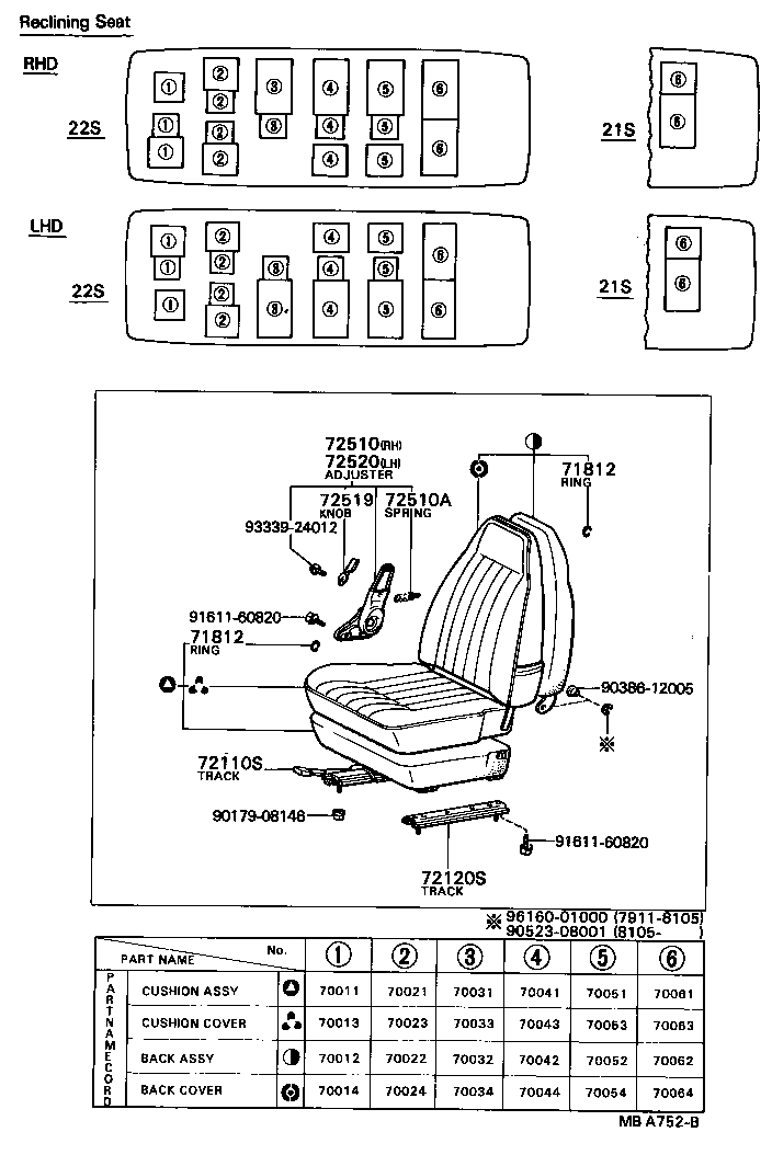 71105-90744 COVER ASSY, NO.1 SEAT CUSHION product image