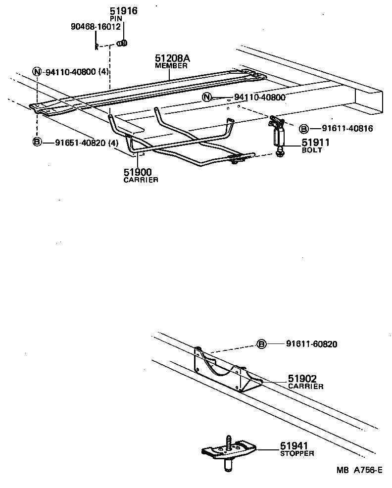 51904-27010 STOPPER, SPARE WHEEL CARRIER product image