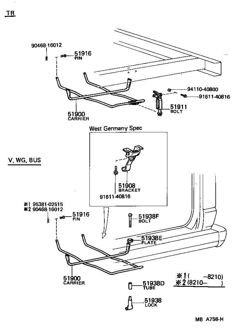 51910-27010 BOLT ASSY, SPARE WHEEL MOUNTING product image