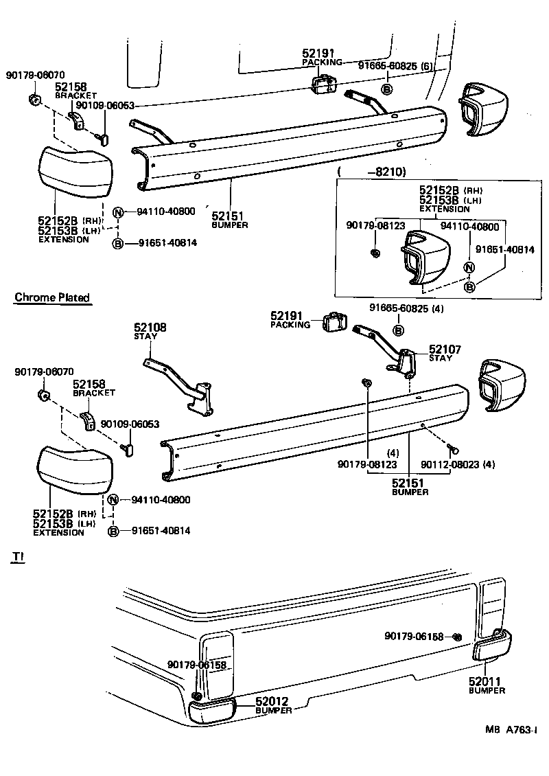 52021-29015 EXTENSION, REAR BUMPER, RH product image