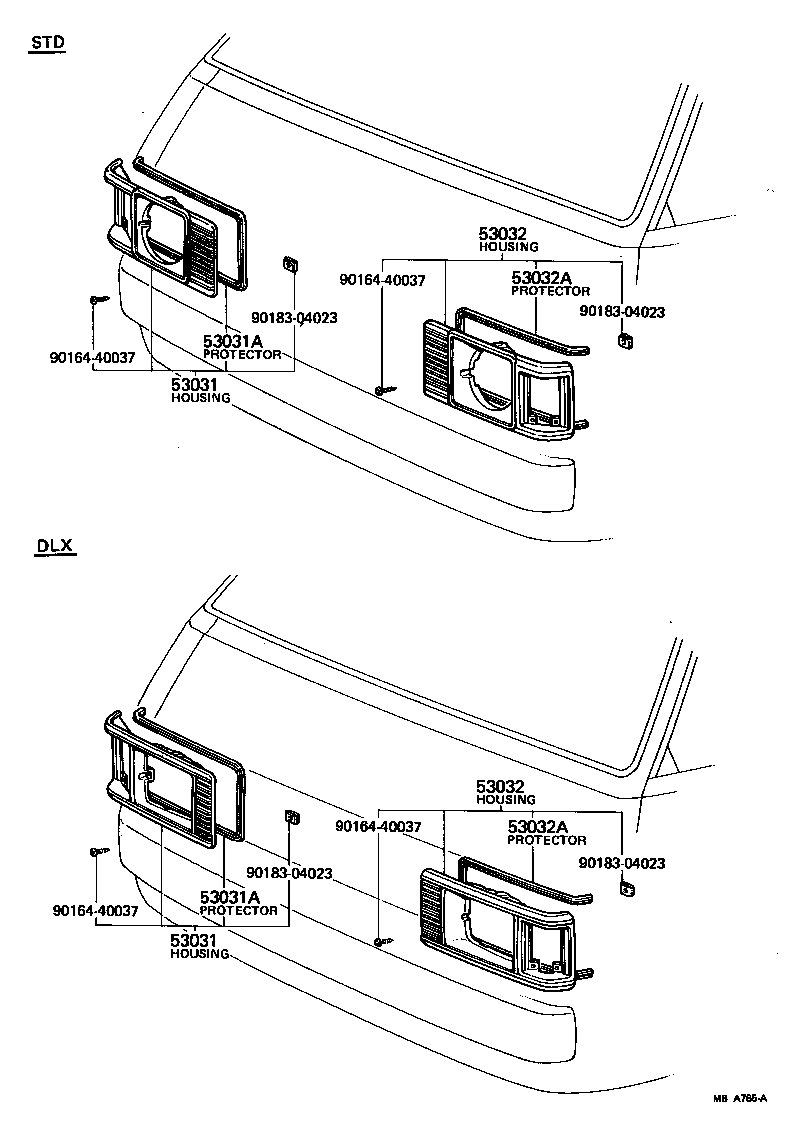 53138-95700 PROTECTOR, HEADLAMP DOOR, RH product image