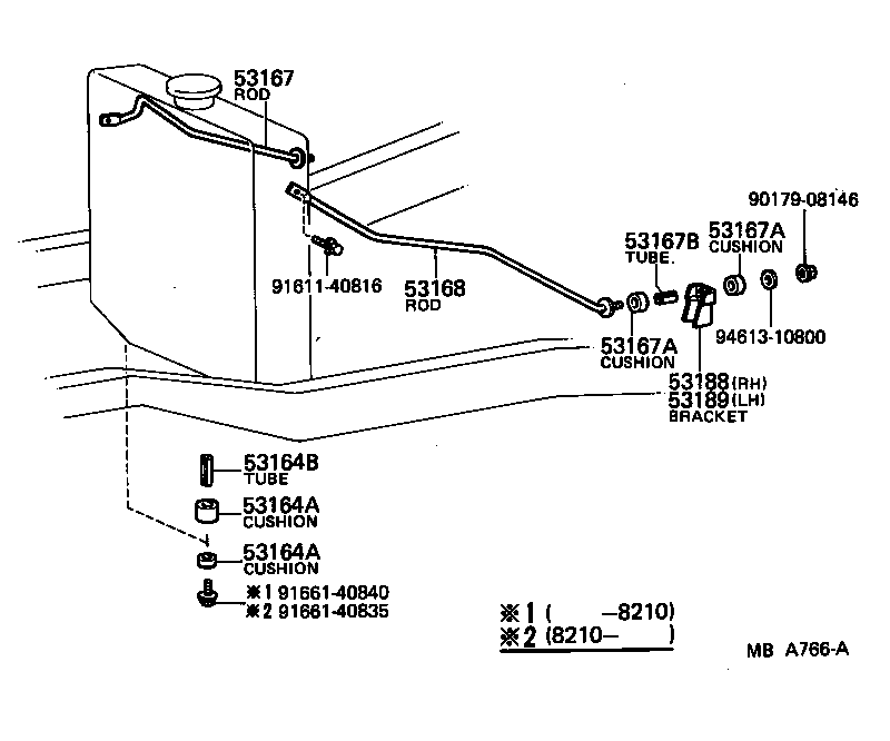 53221-27020 BRACKET, RADIATOR BRACE ROD, RH product image