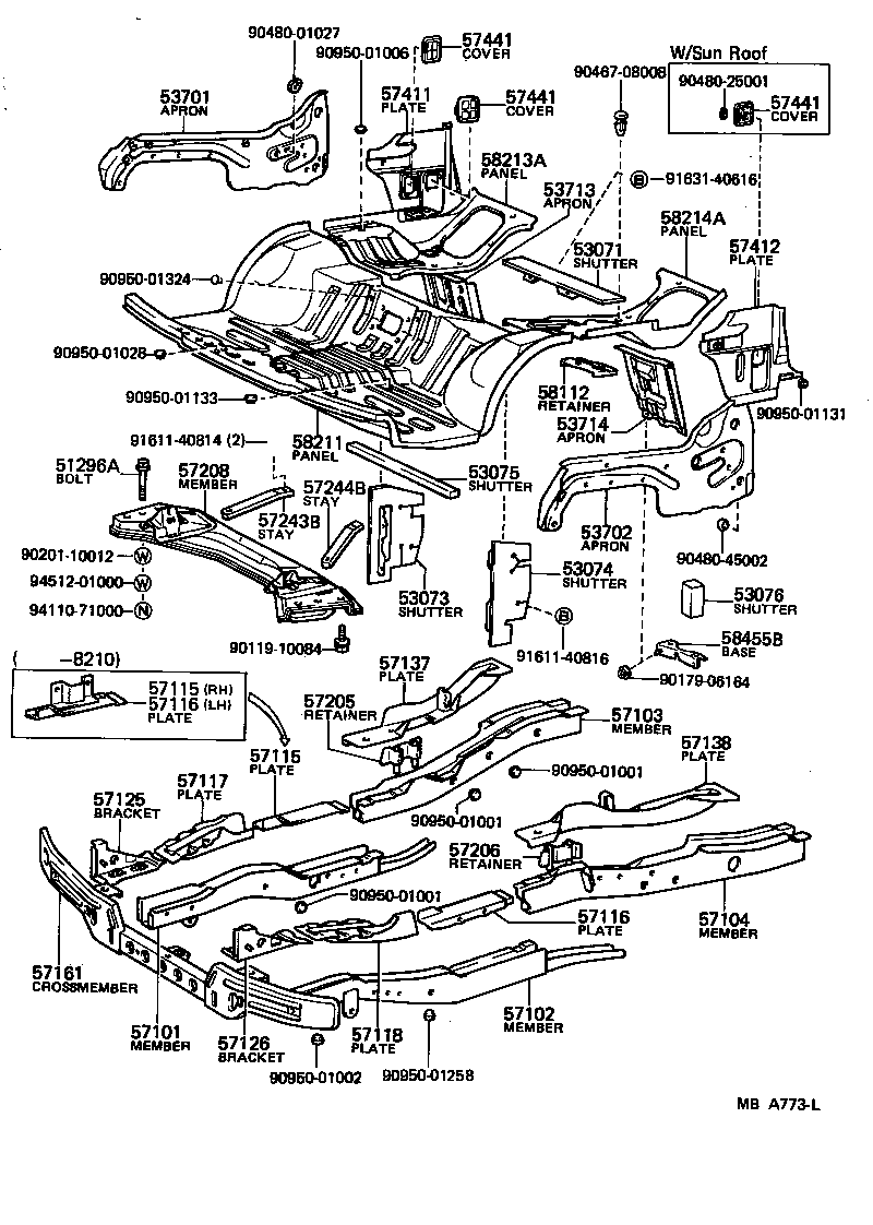 57201-95704 MEMBER SUB-ASSY, ENGINE FRONT MOUNTING product image