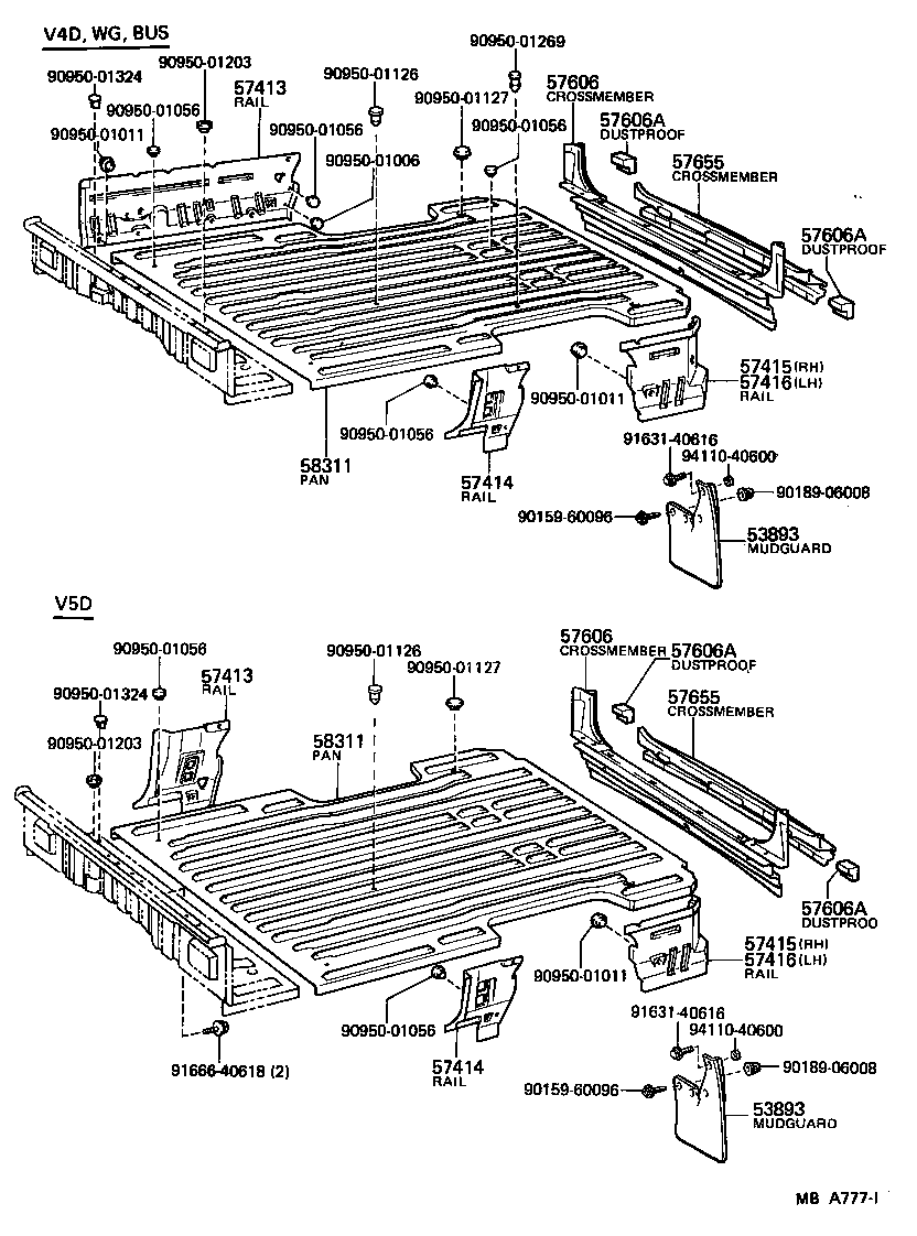57708-95702 MEMBER, REAR FLOOR CROSS, NO.5 product image