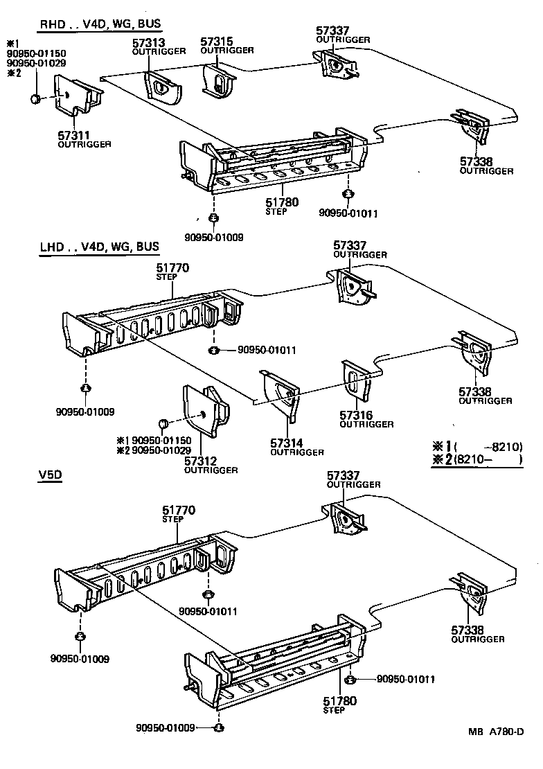57708-95702 MEMBER, REAR FLOOR CROSS, NO.5 product image