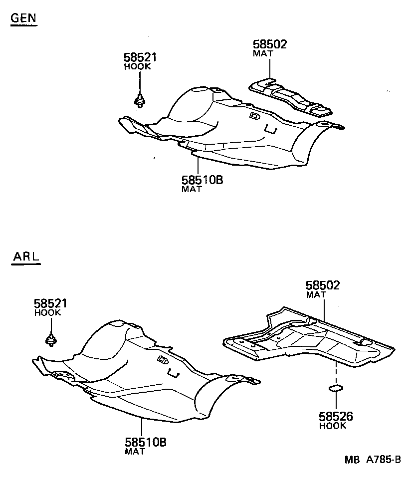 58503-95752 CARPET ASSY, REAR FLOOR product image