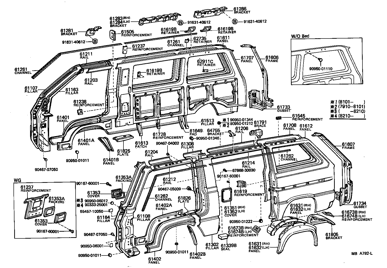 61024-95701 PANEL, BACK CORNER, INNER LH product image