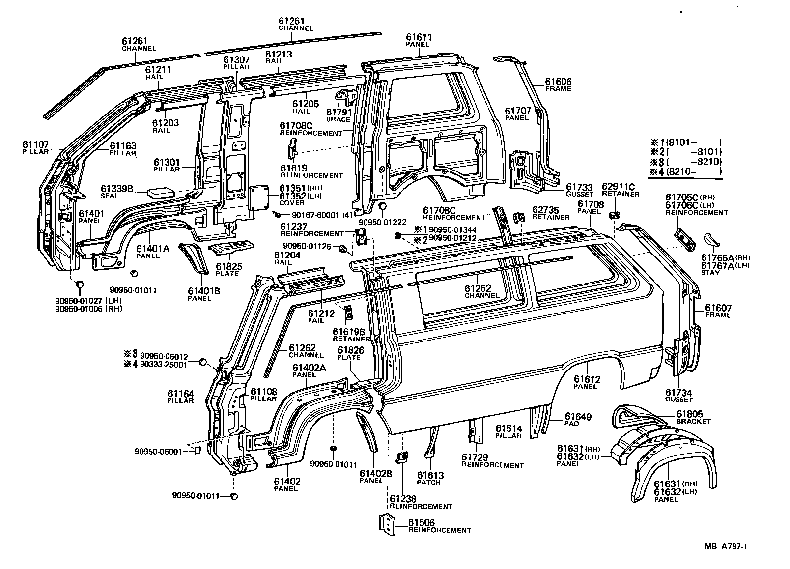 61339-95700 SEAL, CENTER BODY PILLAR, INNER NO.1 product image