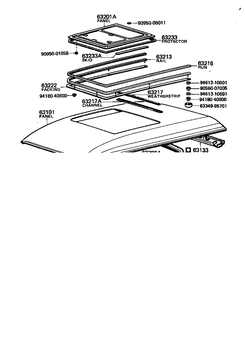 63104-95706 REINFORCEMENT, ROOF PANEL, NO.3 product image