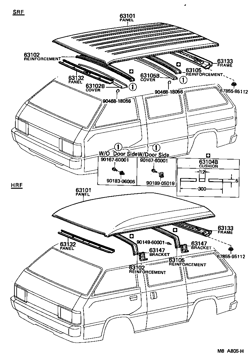 63111-95705 PANEL SUB-ASSY, ROOF product image
