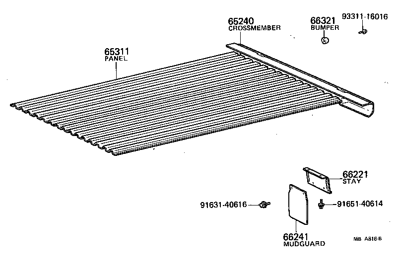 65632-87401 FENDER ASSY, REAR BODY, FRONT LH product image