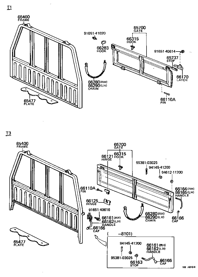 65700-87406 GATE ASSY, REAR BODY TAIL product image
