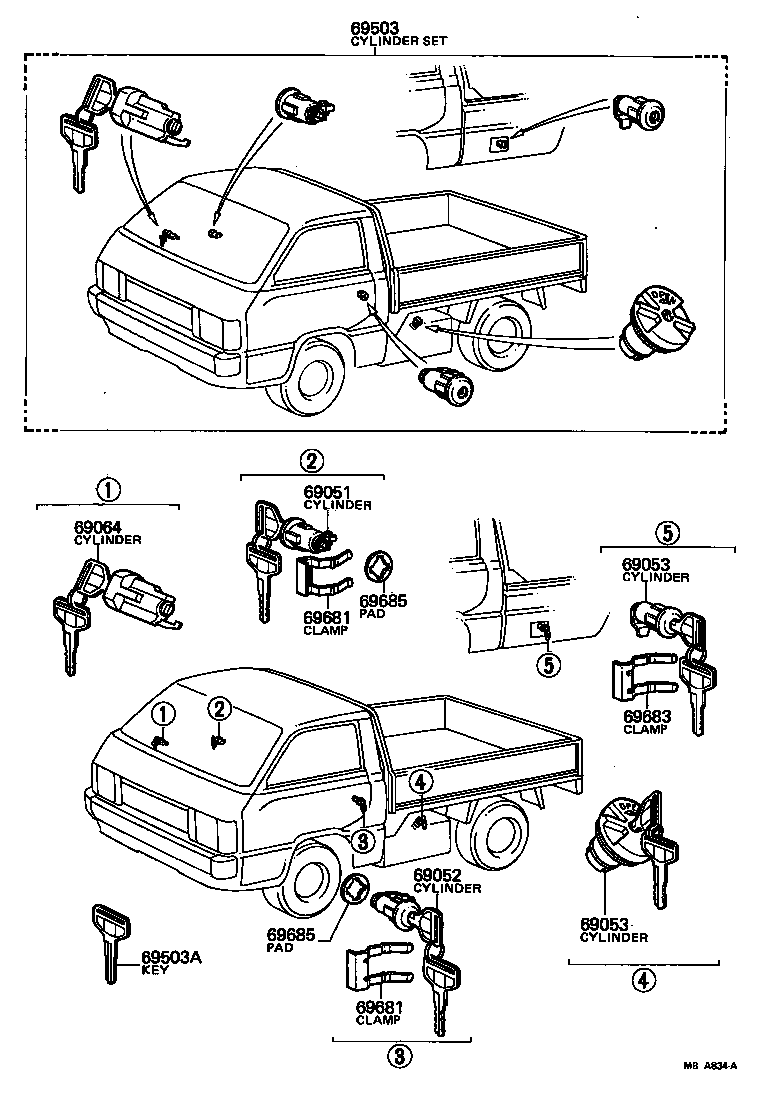 69005-87404 CYLINDER SET, LOCK product image