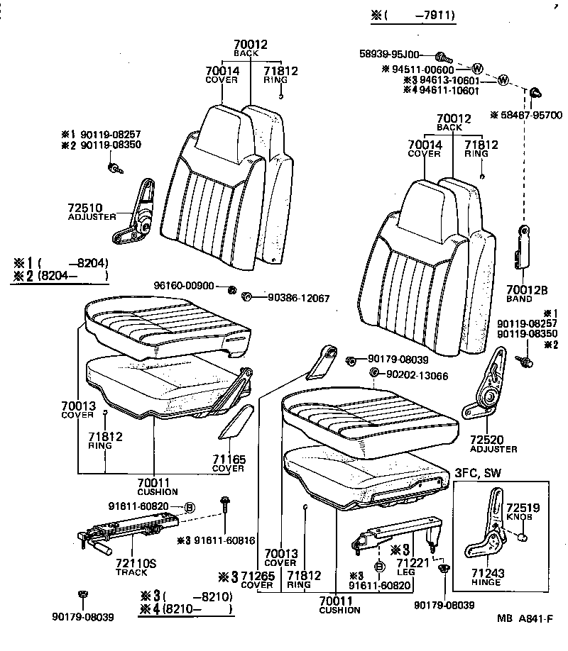 71208-95707 COVER ASSY, NO.1 SEAT CUSHION product image