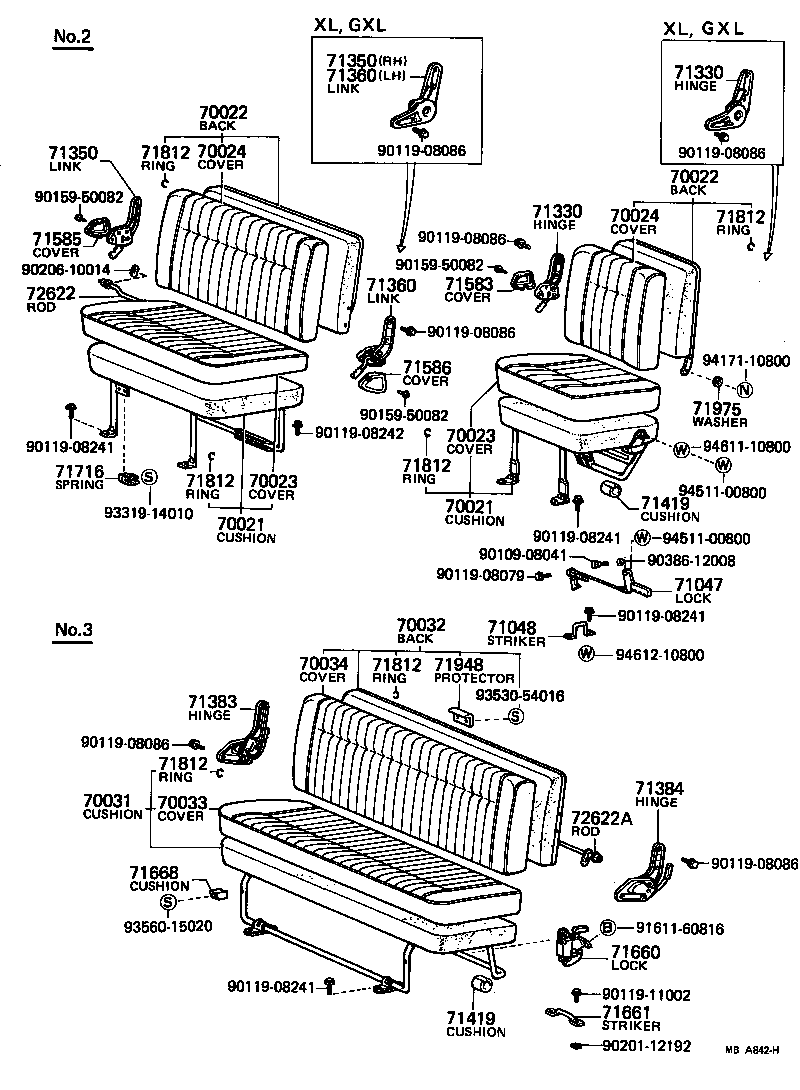 71208-95707 COVER ASSY, NO.1 SEAT CUSHION product image