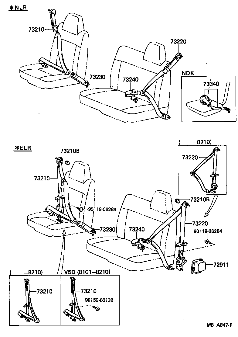 73210-95718 BELT ASSY, FRONT SEAT OUTER, RH product image