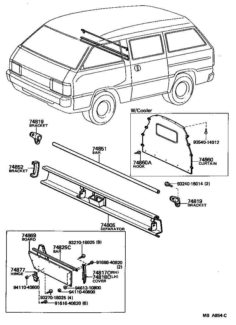 74851-95702 BAR, SEPARATOR product image