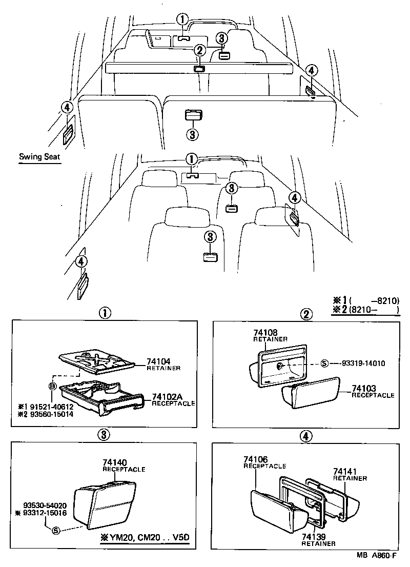 74101-95705-03 RECEPTACLE ASSY, FRONT ASH product image