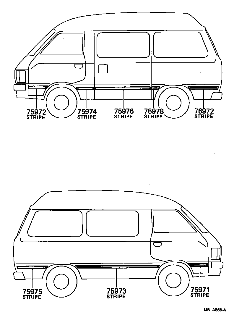 75984-95702 STRIPE, SIDE, LH NO.2(FOR LOWER) product image