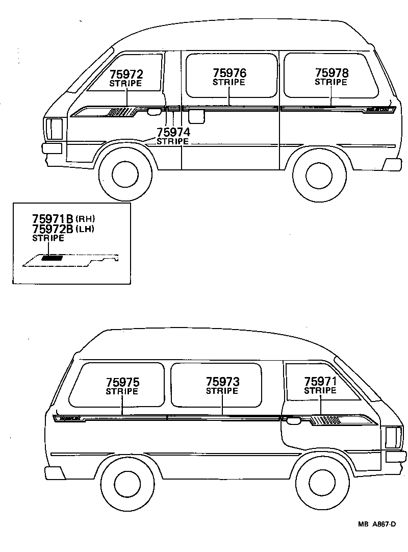 75984-95702 STRIPE, SIDE, LH NO.2(FOR LOWER) product image